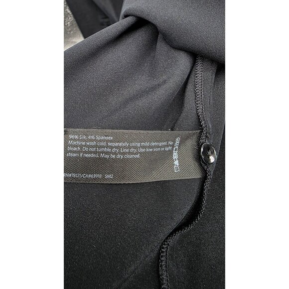 Eileen Fisher Stretch Silk Charmeuse Scoop Neck Tank Black XL - Picture 4 of 5